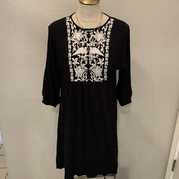 Knox Rose | Dresses | Knox Rose Boho Black Embroidered Dress | Poshmark